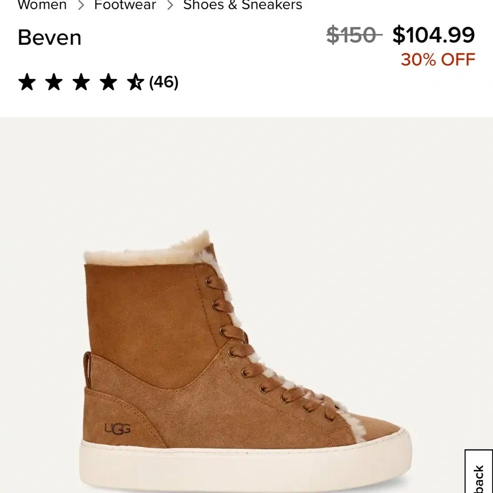 UGG Women's Tan High-Top Sneakers - Picture 1 of 6